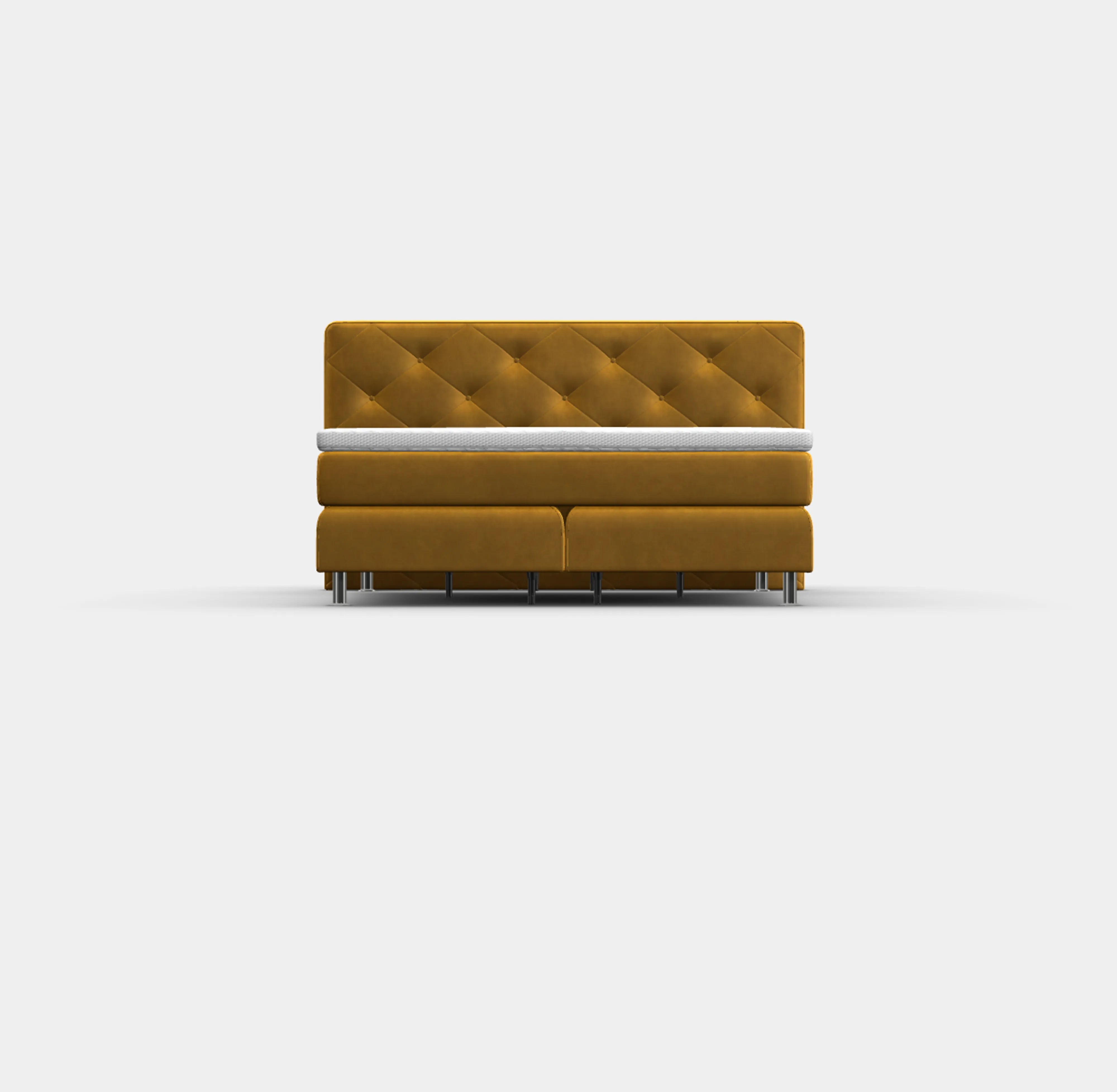 Boxspringbett für Dachschrägen – York Button ab 90 cm Kopfteil