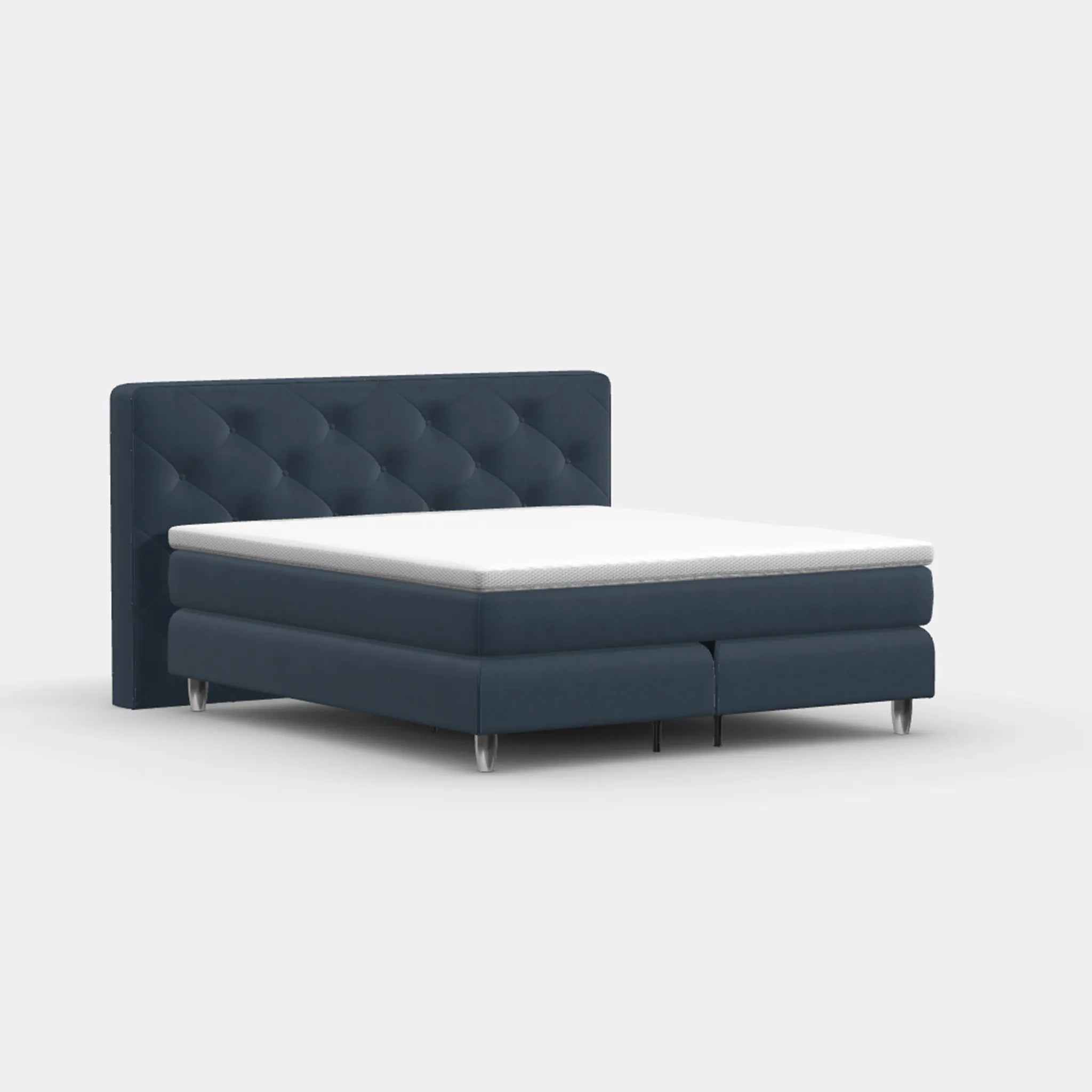 Boxspringbett für Dachschrägen – York Button ab 90 cm Kopfteil