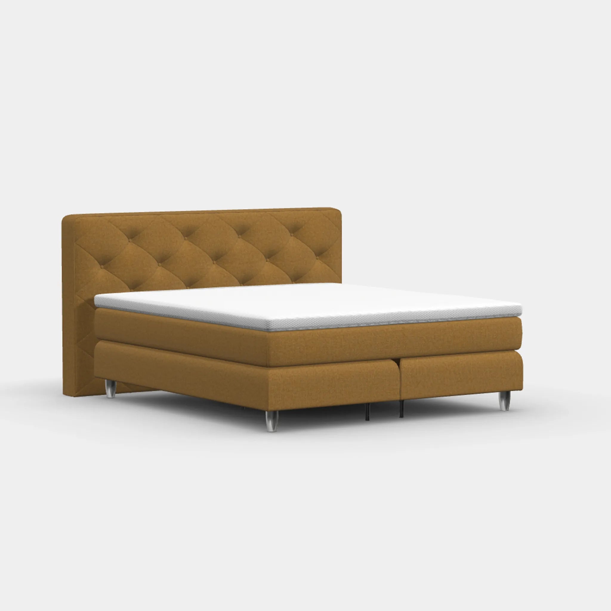 Boxspringbett für Dachschrägen – York Button ab 90 cm Kopfteil